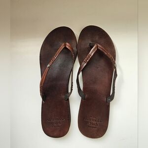 Abercrombie & Fitch Dark Brown Leather Sandals